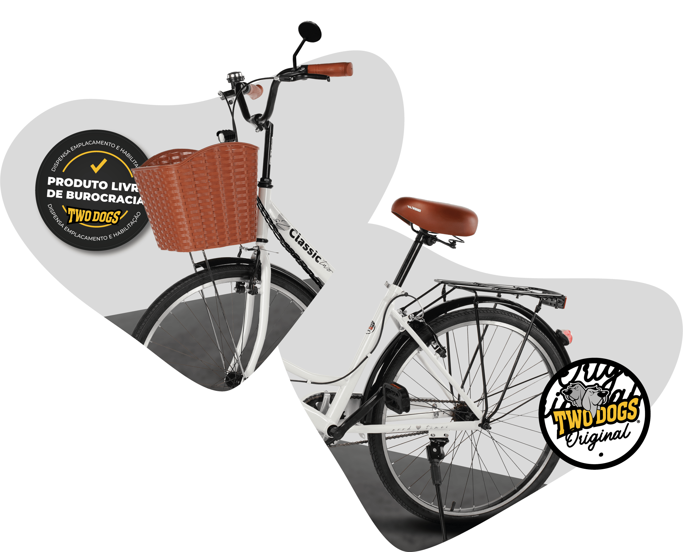 Bicicleta Two Dogs Classic s2 Aro 26 c/ Cesta e Bagageiro Mostruário 7 Classic s2